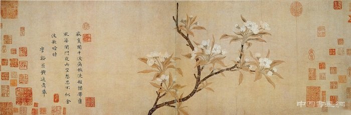 钱选折枝花卉作品的代表作《梨花图卷》